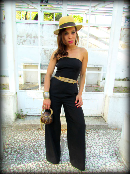 JUMPSUIT-enterizo-mono-negro-palabra-de-honor-denny-rose-jumpsuit-sombrero-panama-hat-cinturon-oscar-de-la-renta-bolso-coco-angienewlook-angie-reyn-brazalete