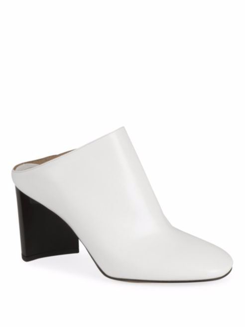 maison margiela white leather mules