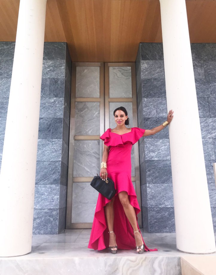 vestido-de-alfombra-roja-red-carpet-dress-jimmy-choo-sandals-gucci-bag-angie-reyn